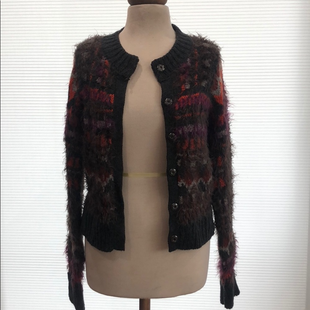 Free People fuzzy button-up cardigan